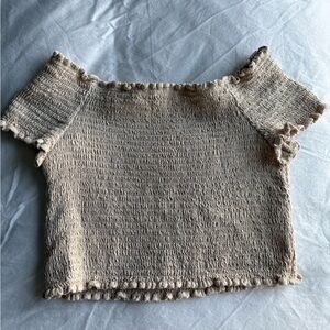 OAK + FORT Beige Crop Top